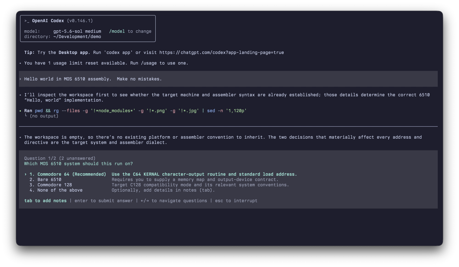 rootshell on macOS with all window chrome hidden for distraction-free work